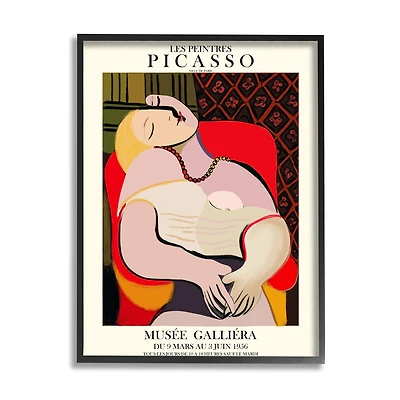 Stupell Industries Picasso Traditional Abstract Painting Dreaming Red Chair in Frame Wall Art