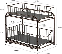 2-Tier Stackable Sliding Basket Cabinet Organizers