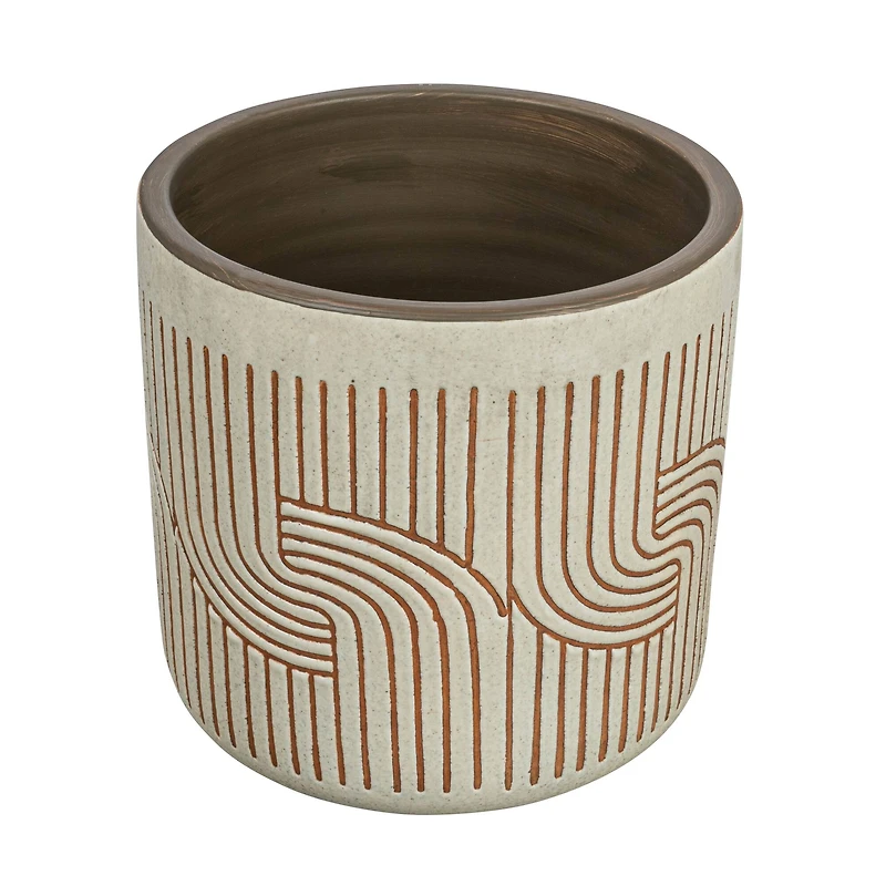 Hello Honey® 8" Modern Arched Design Terra Cotta Planter