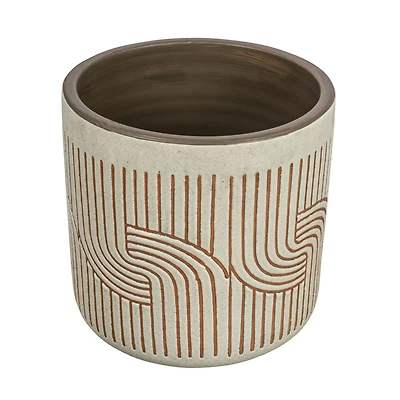 Hello Honey® 8" Modern Arched Design Terra Cotta Planter