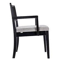 Hello Honey® 2.5ft. Crawford Mid-Century Modern Solid Wood Black Arm Chair