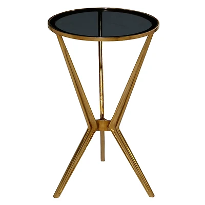 2ft. Gold & Black Modern Aluminum Accent Table