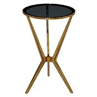 2ft. Gold & Black Modern Aluminum Accent Table