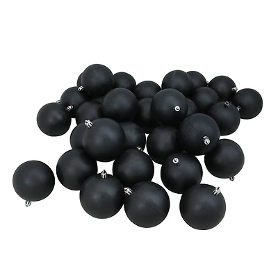 32ct. 3.25" Matte Black Shatterproof Ball Ornaments