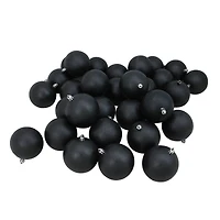 32ct. 3.25" Matte Black Shatterproof Ball Ornaments