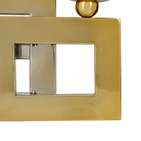 Gold Stainless Steel Modern Candle Holder, 14" x 14" x 6"