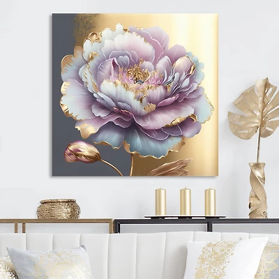 Designart 'Purple Hue Single Flower I' Floral & Botanical Canvas Wall Art