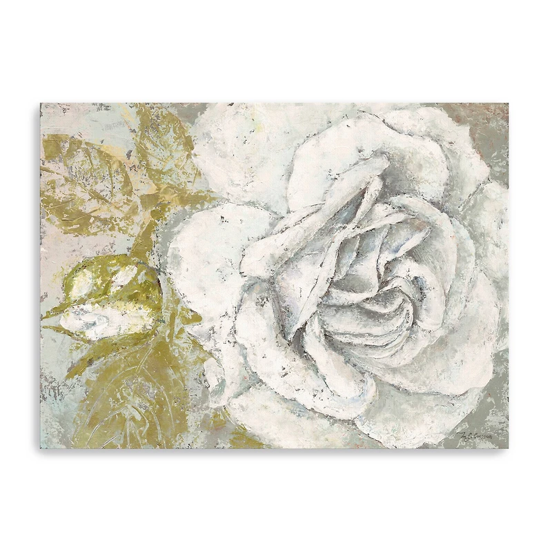 White Rose Blossom Canvas Giclee