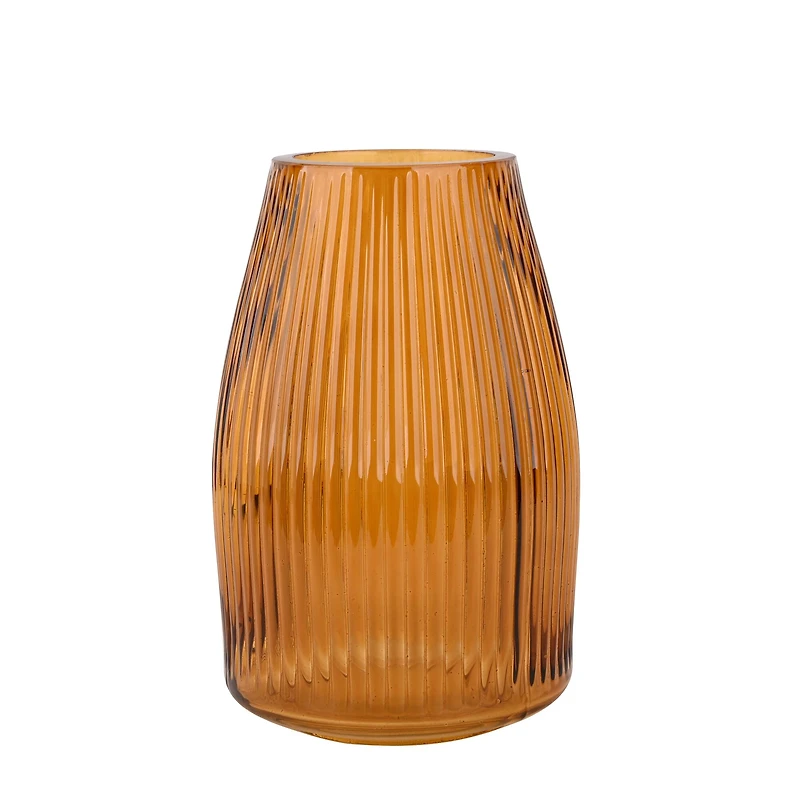 7" Ribbed Glass Vase by Ashland