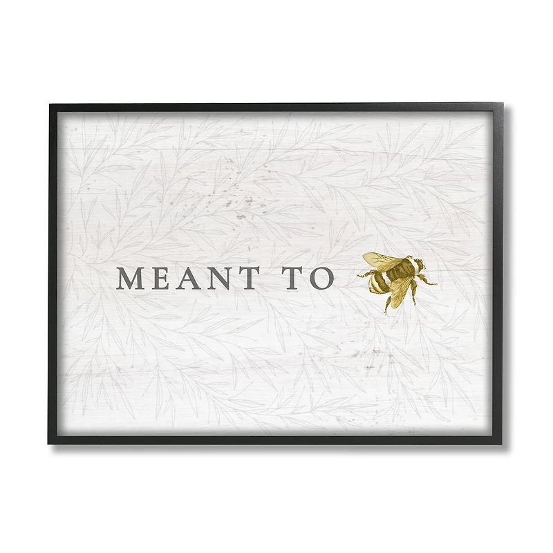 Stupell Industries Meant to Be Charming Phrase Honey Bee Pun Framed Wall Art