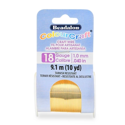 Beadalon® ColourCraft® Wire, 18 gauge, Gold