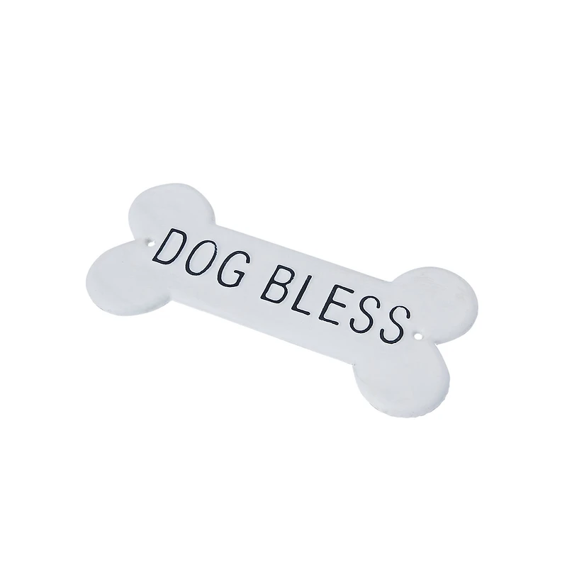 Hello Honey® White Decorative Metal Dog Bless Wall Sign