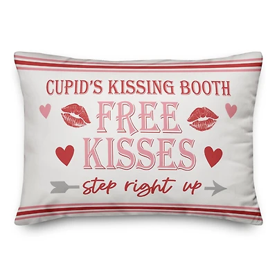 Cupid Kissing Booth Throw Pillow, 14" x 20"
