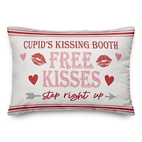 Cupid Kissing Booth Throw Pillow, 14" x 20"
