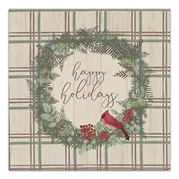 Happy Holidays Plaid Canvas Wall Art