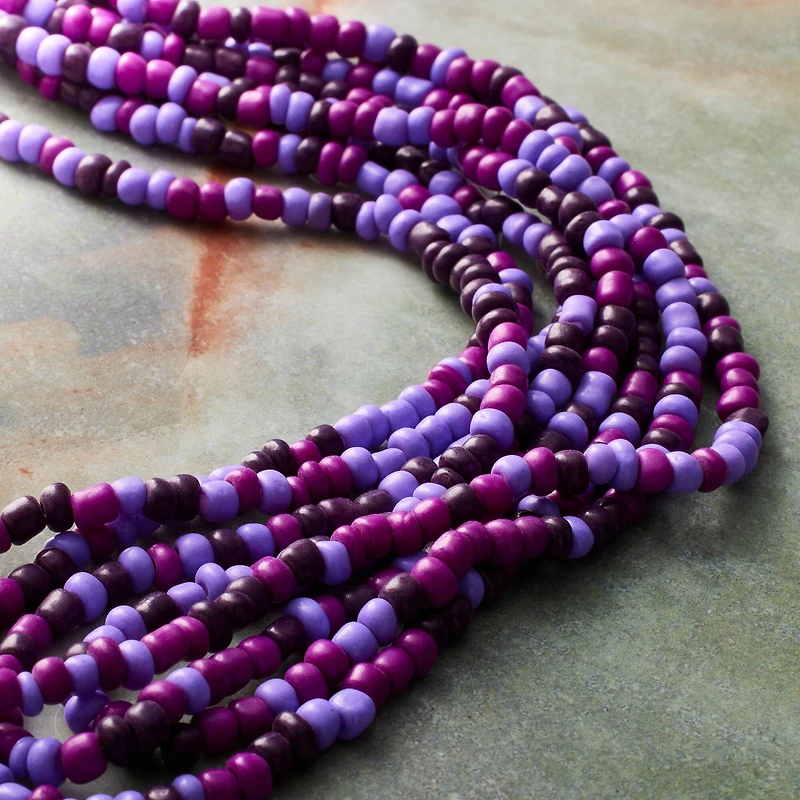 Purple Mix Glass Seed Beads, 6/0 by Bead Landing™