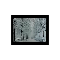 Fiber Optic Lighted Snowfall Winter Lane Christmas Canvas Wall Art