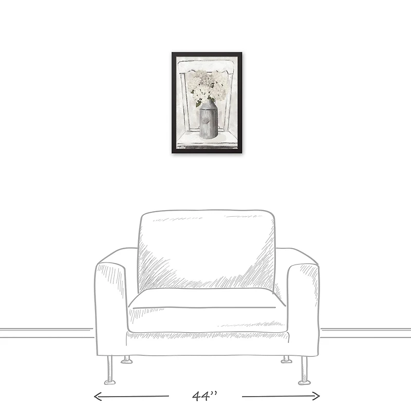Farmhouse Hydrangeas Black Framed Canvas