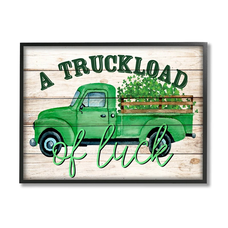 Stupell Industries Truckload Of Luck St Patrick's Day Farmhouse Framed Giclee Art