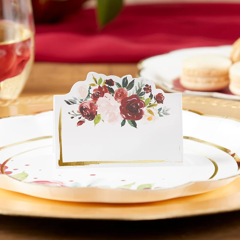 Kate Aspen® Burgundy Blush Tent Place Cards, 50ct.