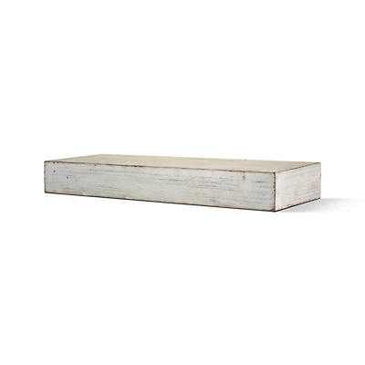 Small Whitewashed Wood Floating Wall Shelf