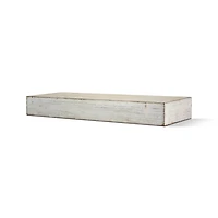 Small Whitewashed Wood Floating Wall Shelf