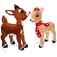 Lighted Rudolph & Clarice Outdoor Christmas Décor Set