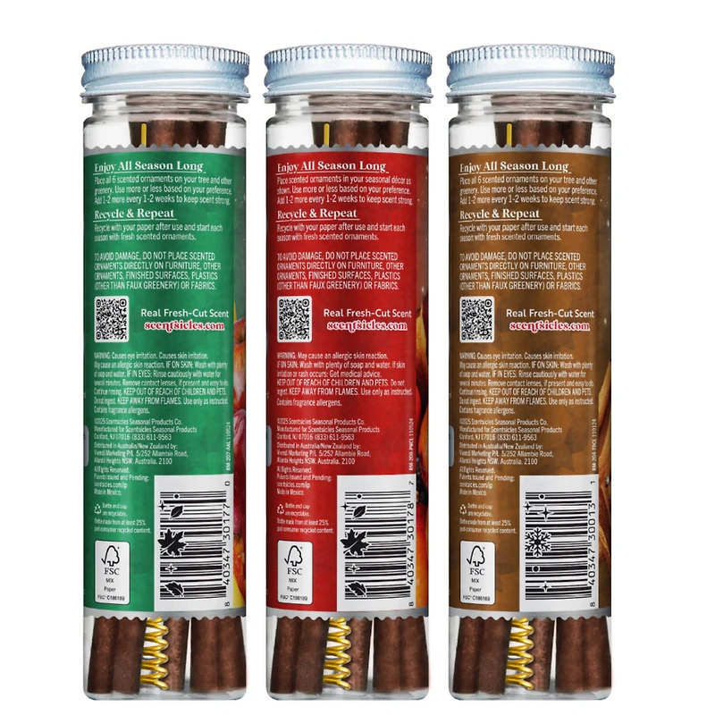 Scentsicles Stick Autumn 'n Apples, Pumpkin 'n Cider, Two Dashes of Cinnamon, 3 pack of 6