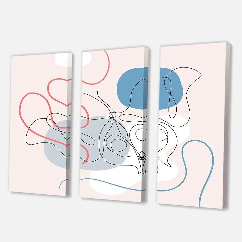 Designart - Butterfly One Line Drawing On Cubism Shapes II