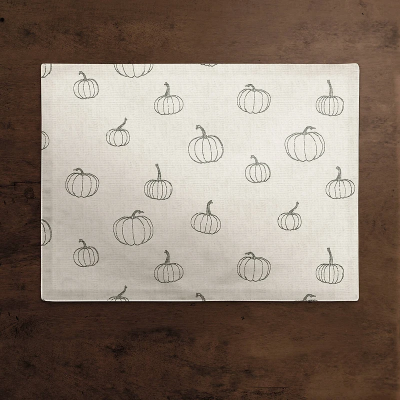 Gray Mini Pumpkin Pattern Cotton Twill Placemat