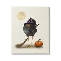 Stupell Industries Halloween Black Bird Witch Canvas Wall Art