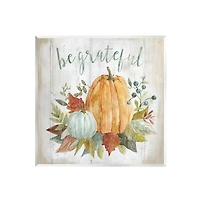 Stupell Industries Be Grateful Autumnal Botanicals Wall Plaque Art
