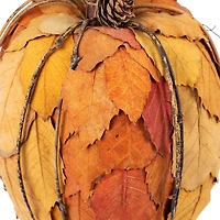10" Orange & Brown Fall Harvest Tabletop Pumpkin