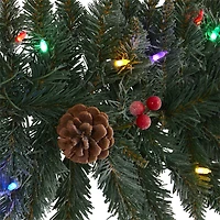 6ft. LED Snow Dusted Pinecones & Berries Garland