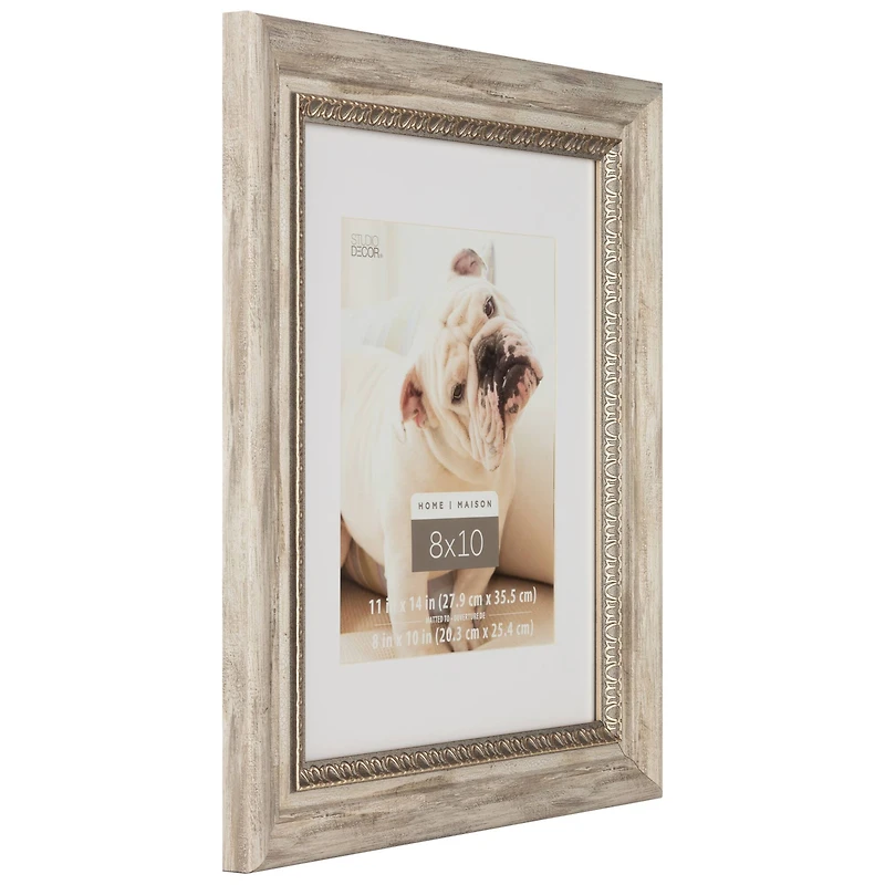 Home 8" x 10" Brown Whitewashed & Gold Frame with Mat by Studio Décor®