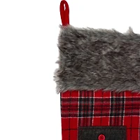 20.5" Alpine Chic Plaid Stocking with Pocket