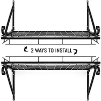 Sorbus 24.5" Black Wall Mounted Pot Rack