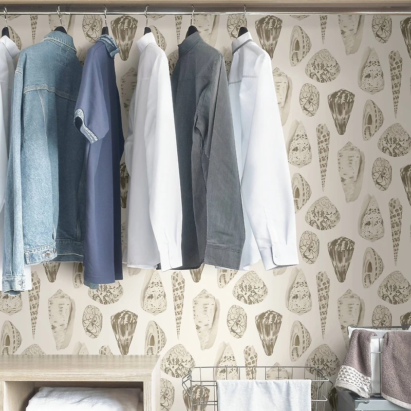 Scalamandre Cream Coquina Peel & Stick Wallpaper