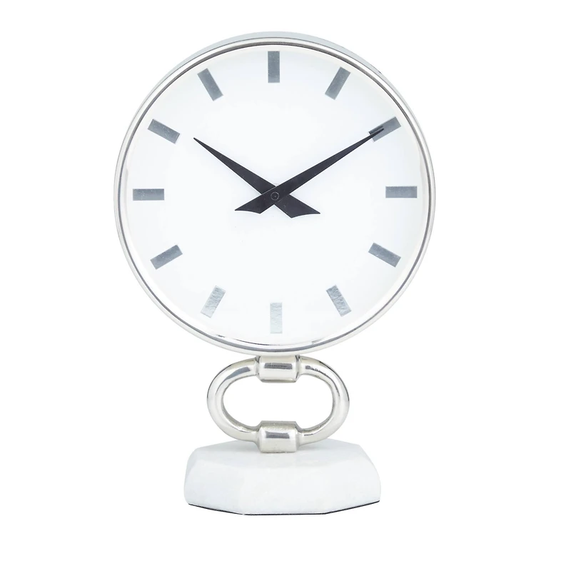 Silver Modern Abstract Clock, 8" x 5" x 12"
