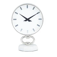 Silver Modern Abstract Clock, 8" x 5" x 12"