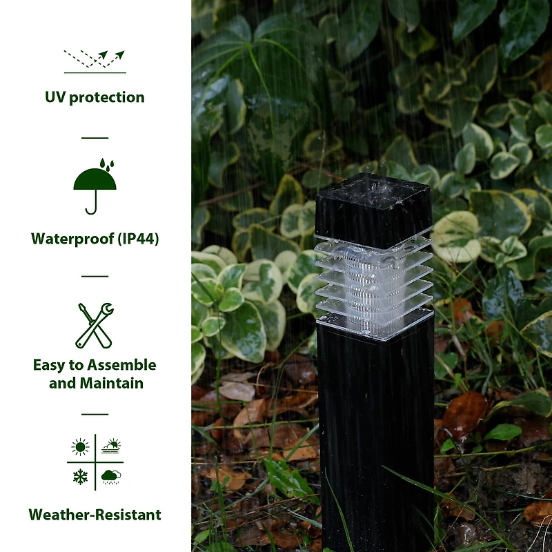Glitzhome® 15.25" Solar Powered Transparent Texture Lens Pathway Stake Lights, 6ct.