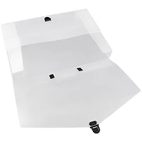 JAM Paper Clear Grid 10" x 15" Plastic Portfolio Briefcase