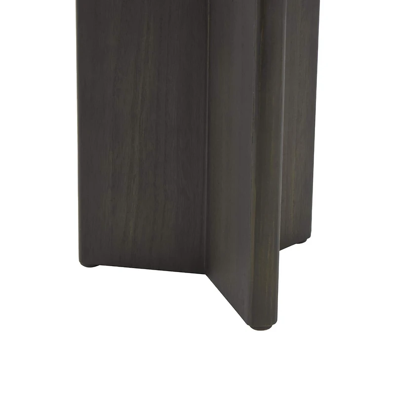Black Wood Pedestal Side Table Set