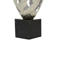 Silver Aluminum Contemporary Sculpture, 23" x 10" x 10"