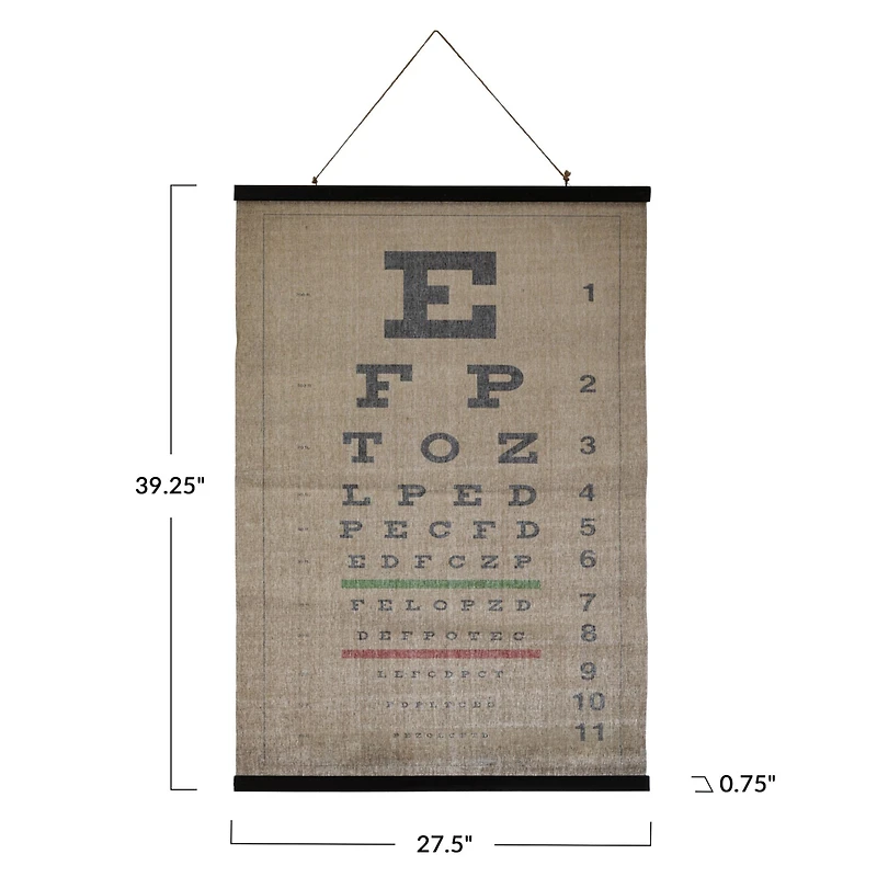 Canvas & Wood Eye Chart Wall Scroll