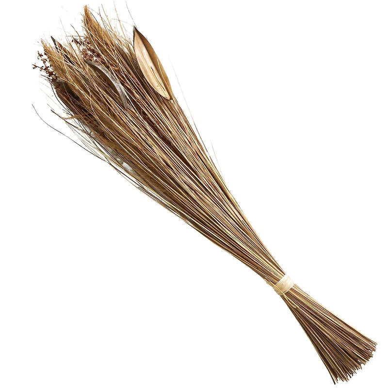 Brown Dried Large Leaf Plant & Branch Bundle