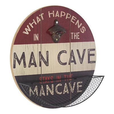 What Happens In The Man Cave Bottle Opener & Cap Catcher