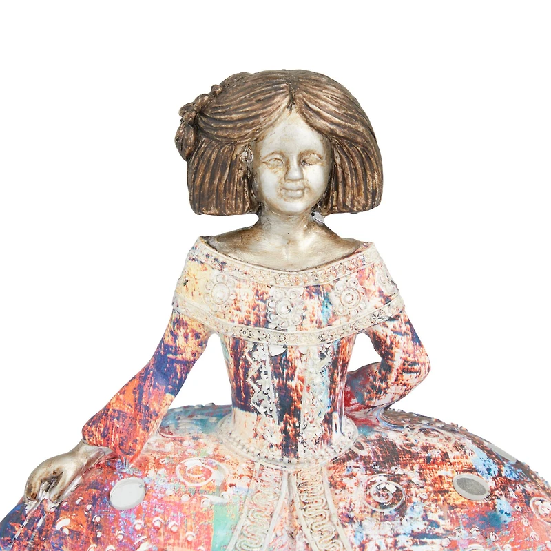 Set of 2 Multi Polystone Tuscan Sculptures, 8" x 5" x 4"