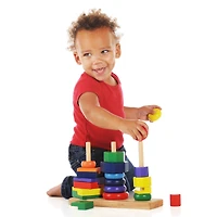 Toy Time Wooden Rainbow Stacking Shapes Set