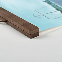 Four Sailboats Teak Hanging Canvas Wall Art